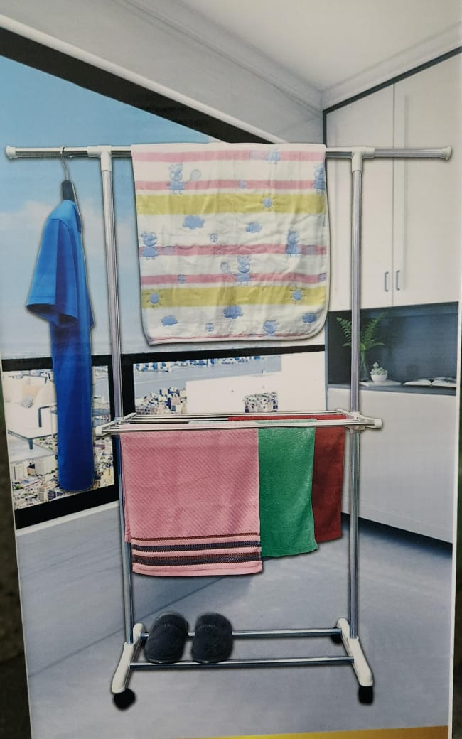 Stainless Steel Coat and Clothes Rack with Wheels