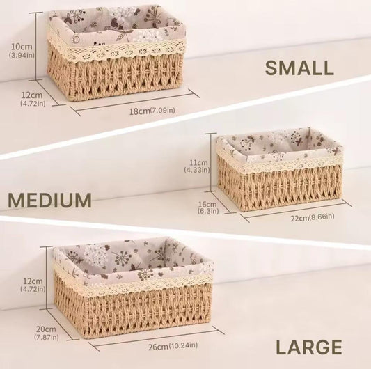 3-in-1 Handwoven Rattan Storage Baskets