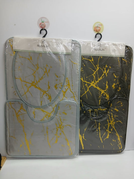 3-in-1 Toilet and Bathroom Mat Set