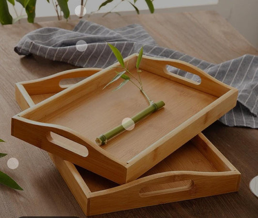 3-in-1 Multifunctional Bamboo Serving Tray Set