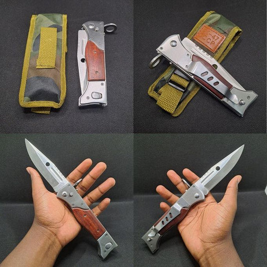Automatic Switch Blade CCCP Tactical Knife with Camouflage Sheath