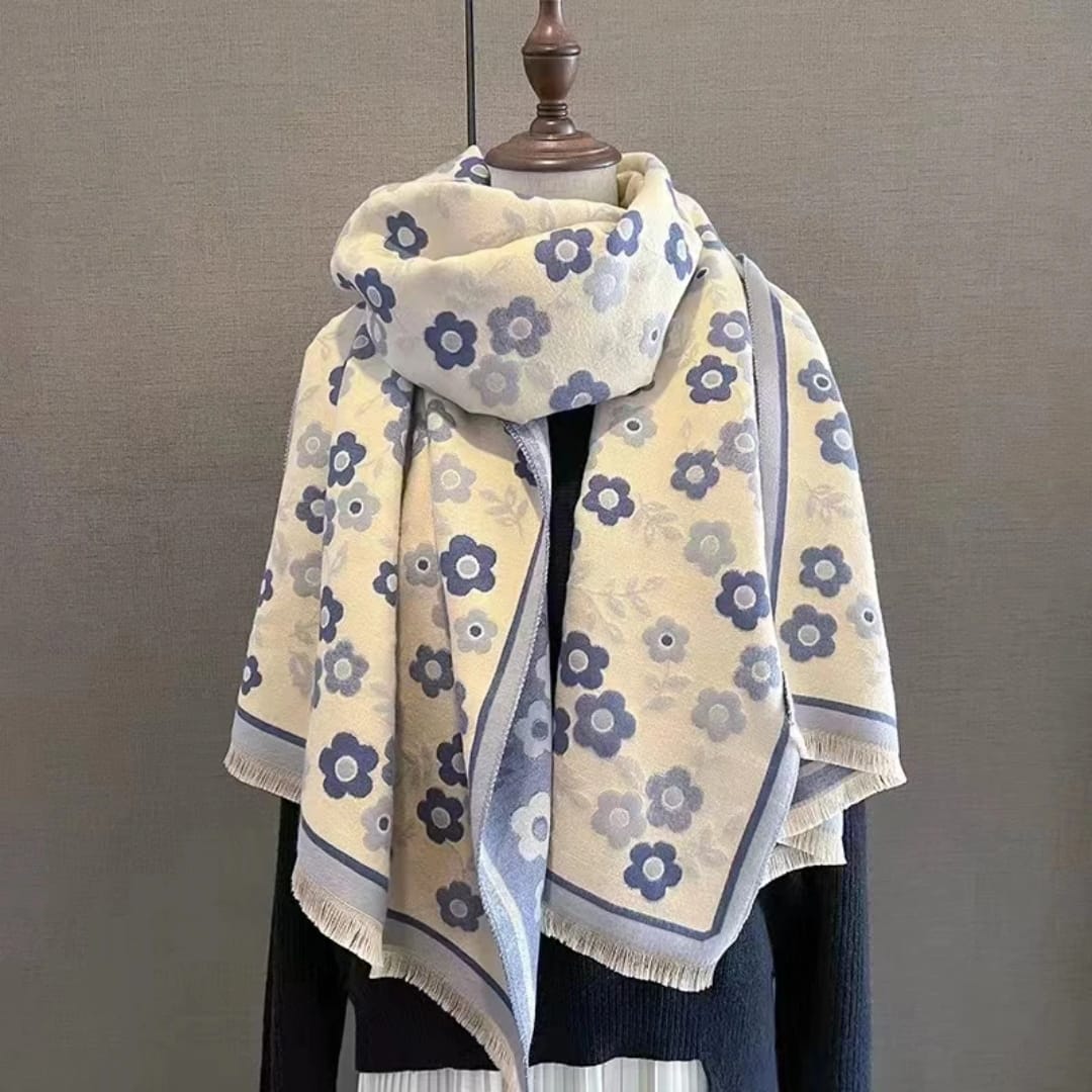Luxury Floral Print Women’s Winter Scarf