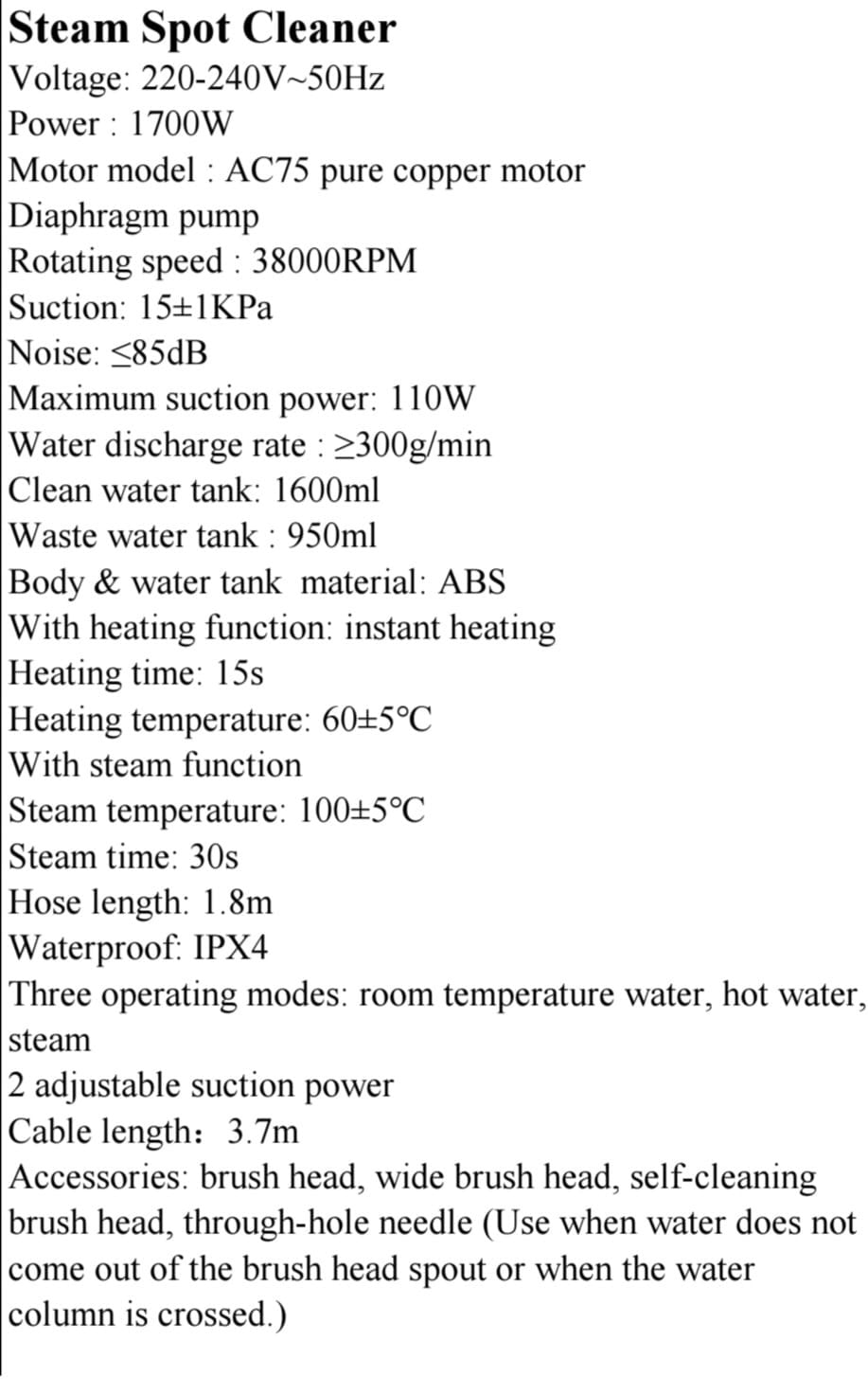 DSP 3-in-1 Steam Spot Cleaner – 1700W, Instant Heating, Powerful Suction – Multi-Purpose Carpet & Upholstery Cleaner in Kenya