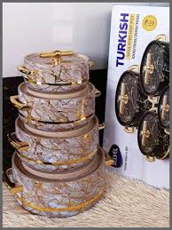 Turkish 4pcs Insulated Hotpot Set – Luxury Food Warmers with Gold Finish (