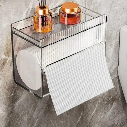 Toilet Tissue Box/Holder Plastics Toilet Paper Box Wall Mounted Paper Drawer Toilet Placement Rack Toilet Roll Paper Storage Rack