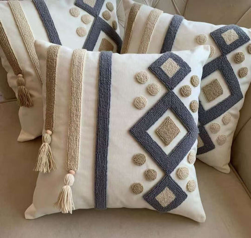 Woven Decorative Cushion Covers 45 x 45 cm Boho Pillow Cover