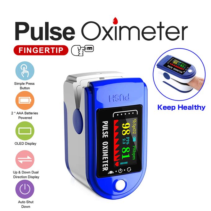 Fingertip Pulse Oximeter – Portable Blood Oxygen & Heart Rate Monitor with OLED Display for Home & Family Use