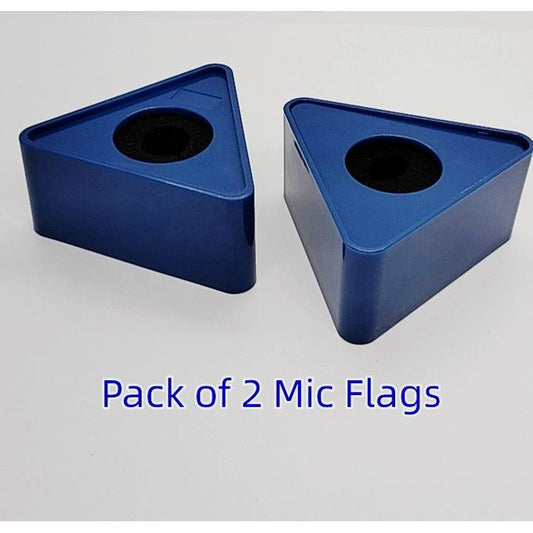 Pack of 2 Triangular Blue Microphone Flag Holders – Durable Universal Mic Name Plate Covers