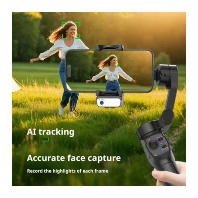 L9 Lite 3-Axis Smartphone Gimbal Stabilizer – Portable Anti-Shake Video Stabilizer with AI Face Tracking