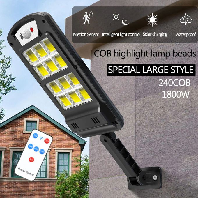 Solar Light 1800W – 240 COB LED Outdoor Motion Sensor Lamp with Remote Control