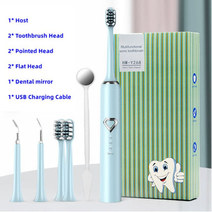 Electric Tooth Brush – Sonic Dental Cleaning Tartar Scraper Kit with Multiple Heads (HM-Y268)