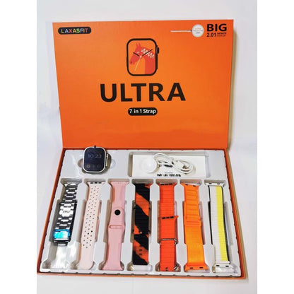 ULTRA Smart Watch – 7-in-1 Strap Combo with 2.01-Inch Display, Fitness Tracker & Wireless Charger