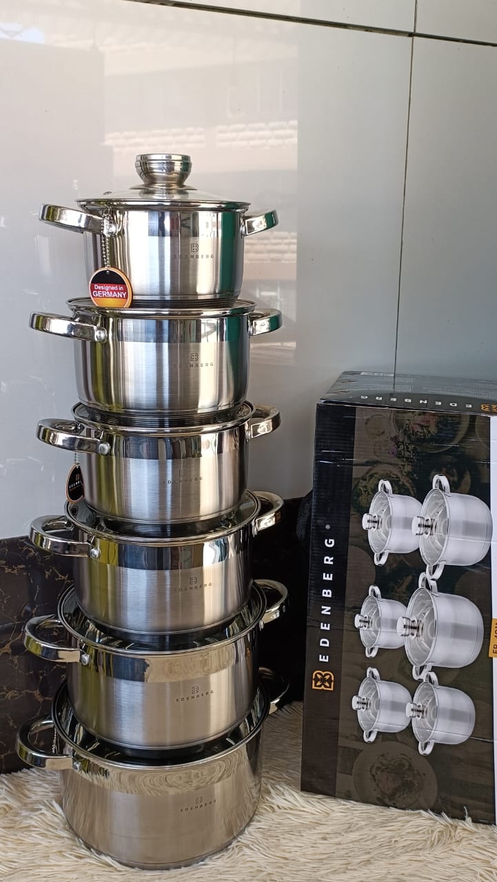 12pcs Edenberg Stainless Cookware Set