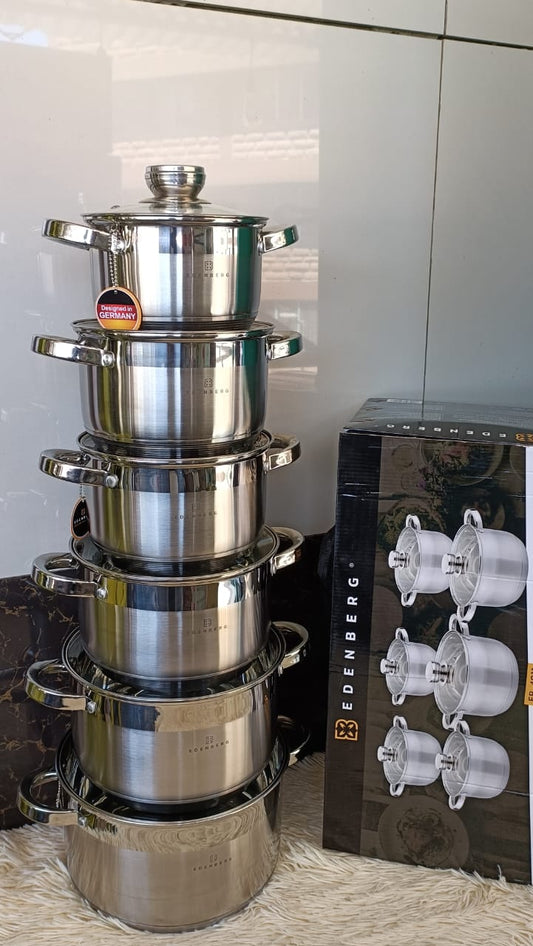 12pcs Edenberg Stainless Cookware Set