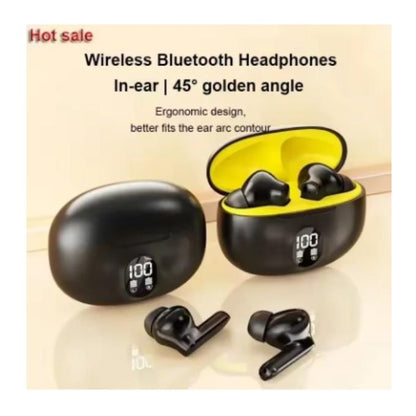 Wireless Bluetooth Earbuds – In-Ear Headphones with LED Display, Deep Bass & 45° Ergonomic Fit
