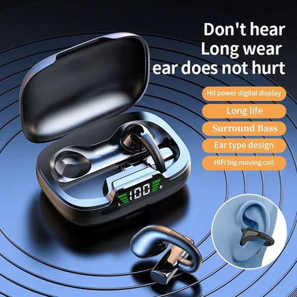 Wireless Earbuds – Clip-On Bluetooth Headphones with LED Display & Hi-Fi Bass