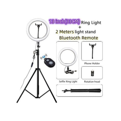 13-Inch (33CM) LED Ring Light with 2.1M Adjustable Tripod Stand & Bluetooth Remote
