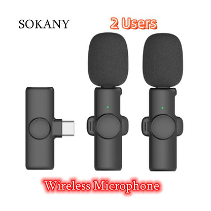 Sokany Dual Wireless Lapel Microphone for Type-C Devices – Two Users