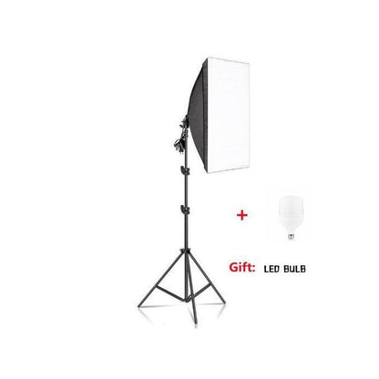 Photo Studio Softbox Lighting Kit with 2M Adjustable Tripod Stand + LED Bulb