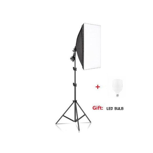 Photo Studio Softbox Lighting Kit with 2M Adjustable Tripod Stand + LED Bulb