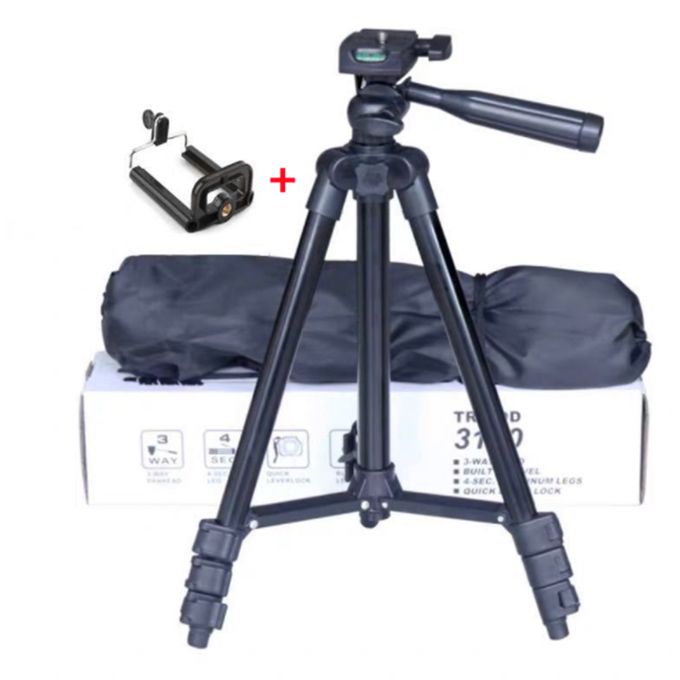 3120 Adjustable Phone & Camera Tripod Stand with Universal Clip Holder