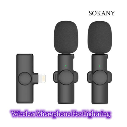 Sokany Dual Wireless Lavalier Microphone for iPhone & iPad (Lightning Port) – 2 Users