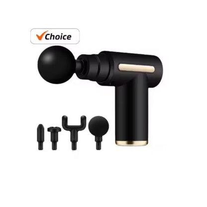 USB Mini Massage Gun – Fascia Muscle Relaxation Gun, Deep Tissue Vibration Therapy, 4 Heads
