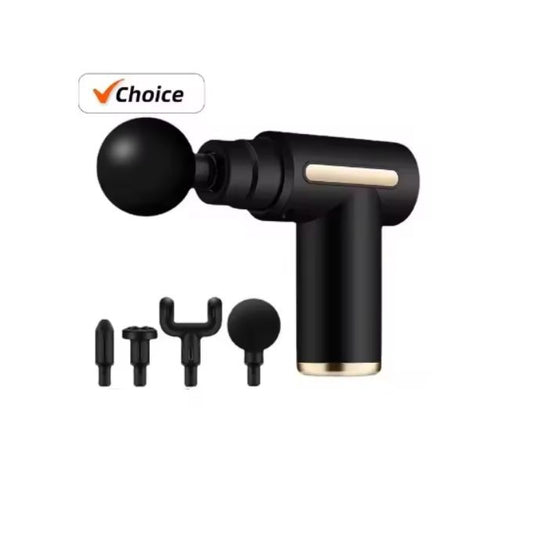 USB Mini Massage Gun – Fascia Muscle Relaxation Gun, Deep Tissue Vibration Therapy, 4 Heads