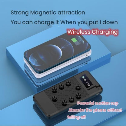 Sokany 10000mAh Power Bank with Suction Cups – Wireless Charging & 4 Built-in Cables