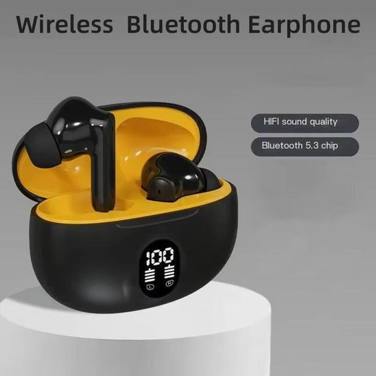 Wireless Bluetooth Earbuds – In-Ear Headphones with LED Display, Deep Bass & 45° Ergonomic Fit