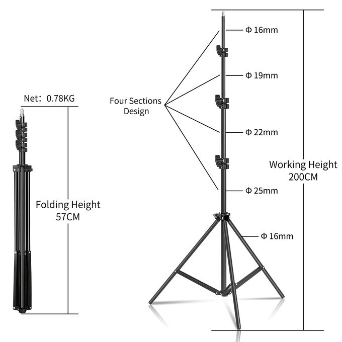 10-Inch LED Ring Light with 2M Adjustable Tripod Stand + Lavalier Microphone + Bluetooth Remote & Clip
