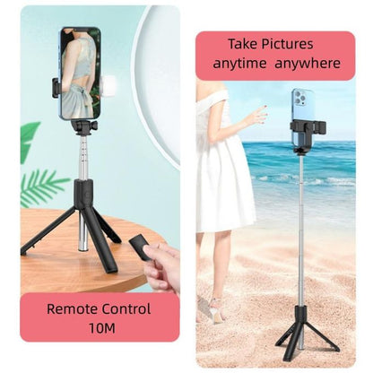 Portable Bluetooth Selfie Stick – Retractable Multifunctional Phone Holder (710mm Extendable)