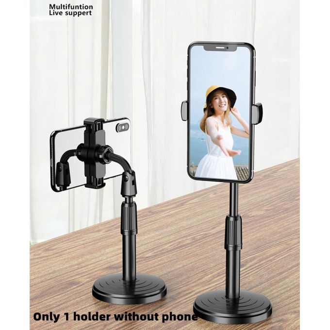 Heavy-Base Retractable Mobile Phone Holder 360° Adjustable Desk Stand
