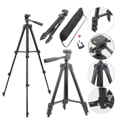 3120 Adjustable Phone & Camera Tripod Stand with Universal Clip Holder