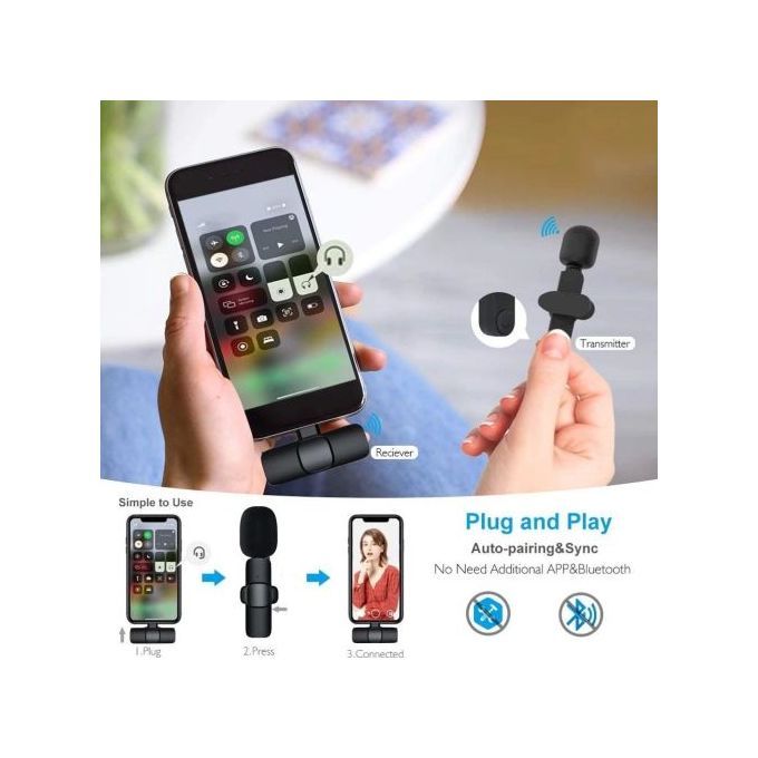 Sokany Dual Wireless Lavalier Microphone for iPhone & iPad (Lightning Port) – 2 Users