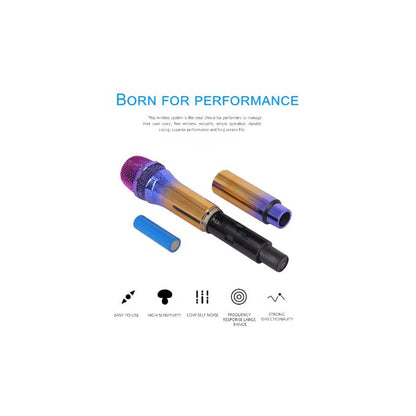 Wireless Dual Microphone Set – Handheld Dynamic Mic System with Rechargeable Receiver (UHF)