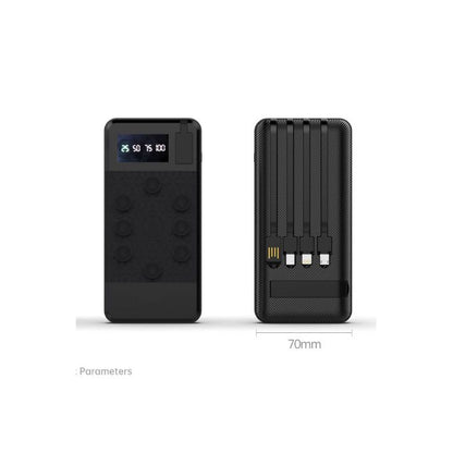 Sokany 10000mAh Power Bank with Suction Cups – Wireless Charging & 4 Built-in Cables