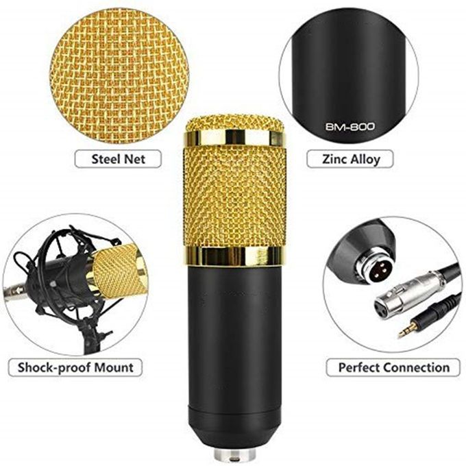 BM800 Professional Condenser Microphone Kit – Studio Recording, Podcast & Streaming Mic Set