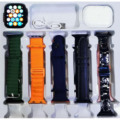 H40 Ultra 2 (12 in 1) Smart Watch – With Wireless Bluetooth Earpods & 10 Interchangeable Straps