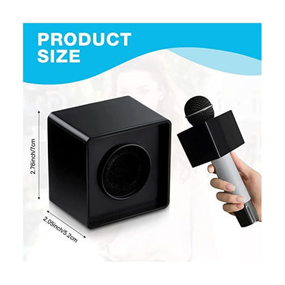 2 PCS Square Microphone Flag Holder – Black Universal Mic ID Box for Interviews & Broadcasts