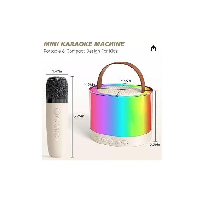 Portable Bluetooth Speaker with Dual Wireless Microphones & LED Lights – Karaoke Speaker System