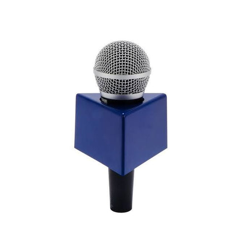 Pack of 2 Triangular Blue Microphone Flag Holders – Durable Universal Mic Name Plate Covers