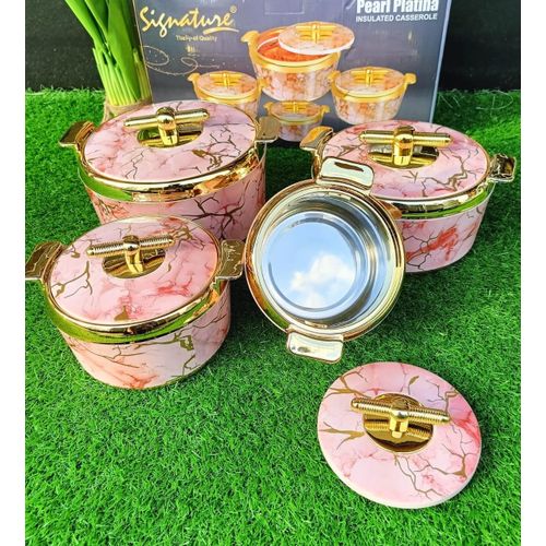 Signature 4pcs Luxury Hotpot Set – Elegant Blue & Gold Insulated Food Warmers