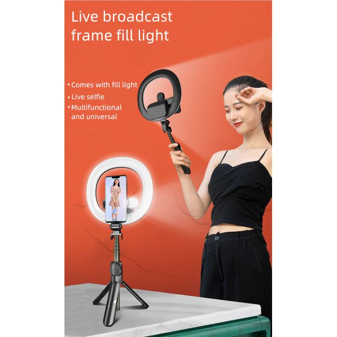 7.5-Inch Dual Ring Light with Adjustable Selfie Stick – Portable LED Beauty Lamp for Live Streaming & Photography