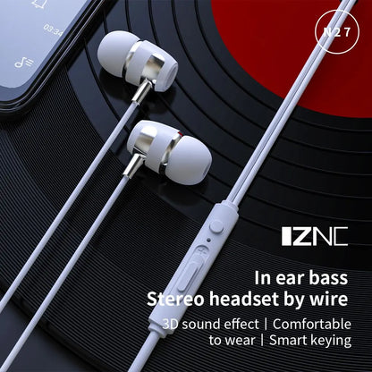PZX 1558 Wired Earphones with Microphone – HD Sound, Deep Bass & 3.5mm Jack