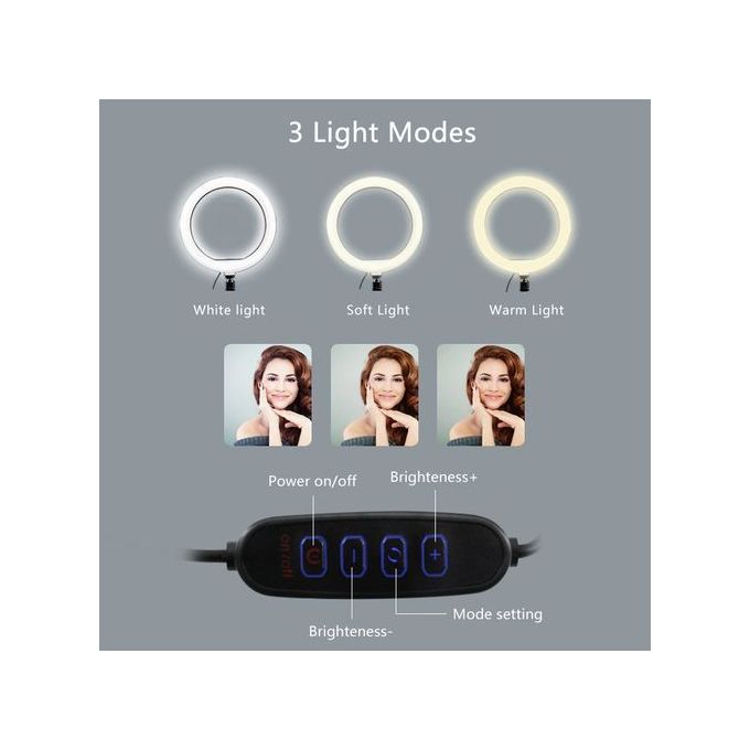 10-Inch LED Ring Light with 2M Adjustable Tripod Stand & Bluetooth Remote