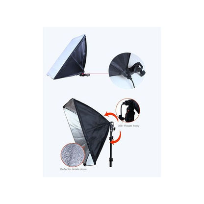 Photo Studio Softbox Lighting Kit with 2M Adjustable Tripod Stand + LED Bulb