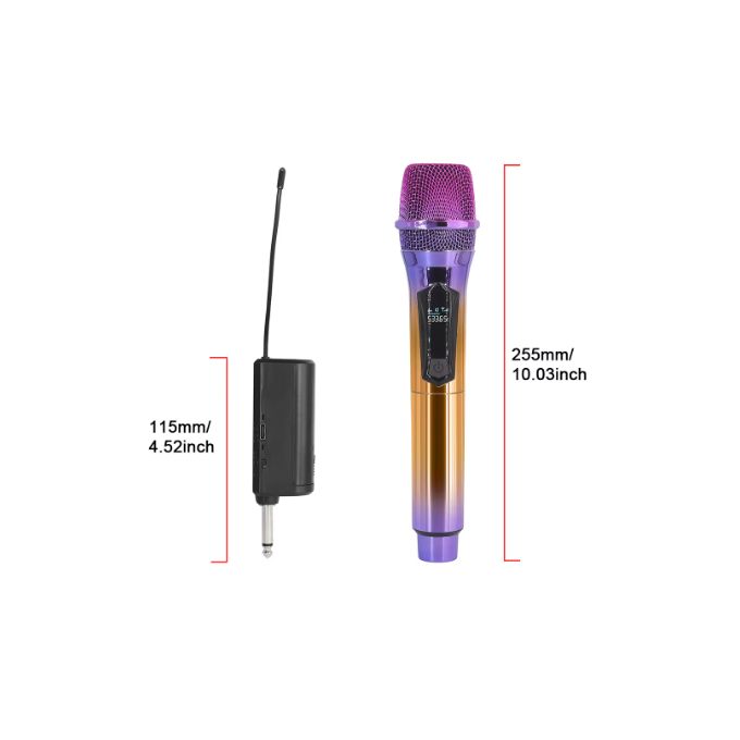 Wireless Dual Microphone Set – Handheld Dynamic Mic System with Rechargeable Receiver (UHF)
