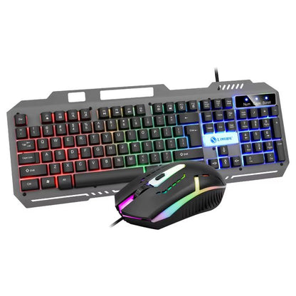 Limeide Wired Gaming Keyboard & Mouse Set – RGB Backlight Metal Panel Combo