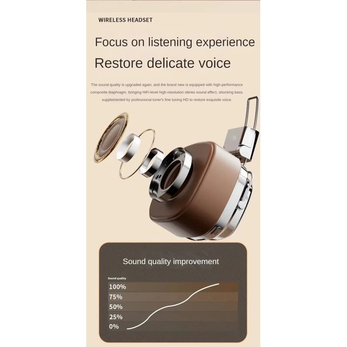 Retro Classic Over-Ear Bluetooth 5.3 Headphones – Studio Stereo Wireless Headset with Touch Control & Type-C Charging